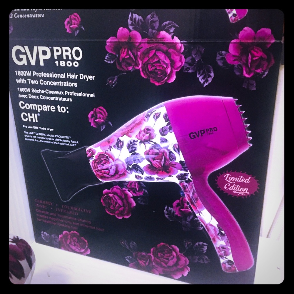 BNIB! GVP PRO 1800 FLORAL HAIR DRYER